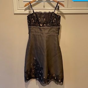 White House Black Market Strapless Silk Dress size 8